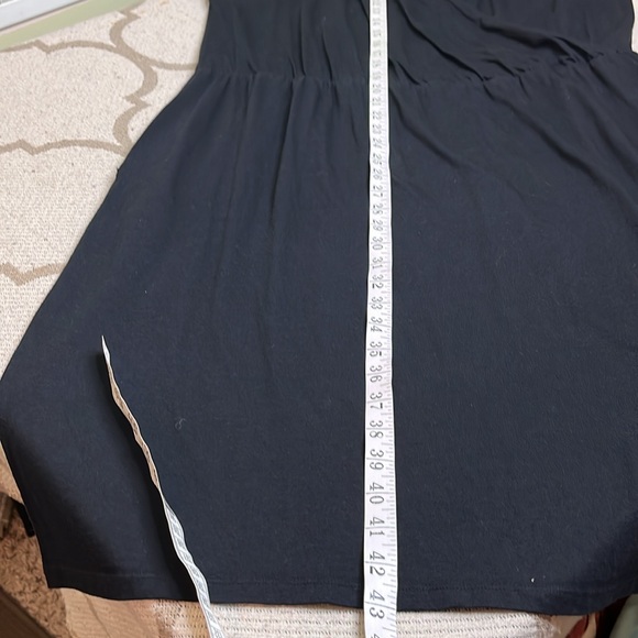Boden black 3/4 sleeve fixed wrap jersey stretch dress, size 16 long - Picture 12 of 12